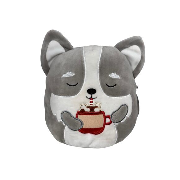 Squishmallow Casmir 8”‎ Husky Puppy Dog Latte Hot Cocoa Mug with Tag! - Picture 1 of 6